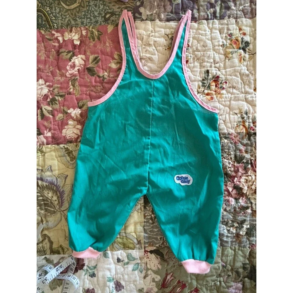 Vintage Oopsie Daisy Doll Outfit Teal And Pink Tie Shoulder